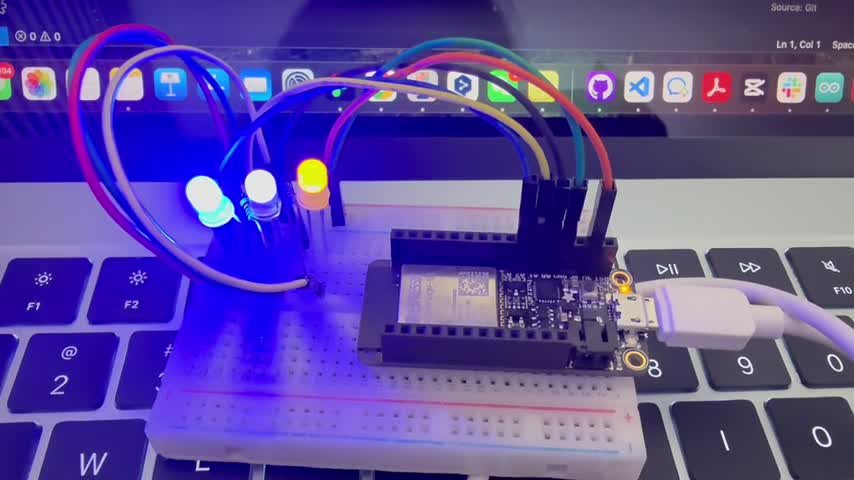 LEDs following the bend