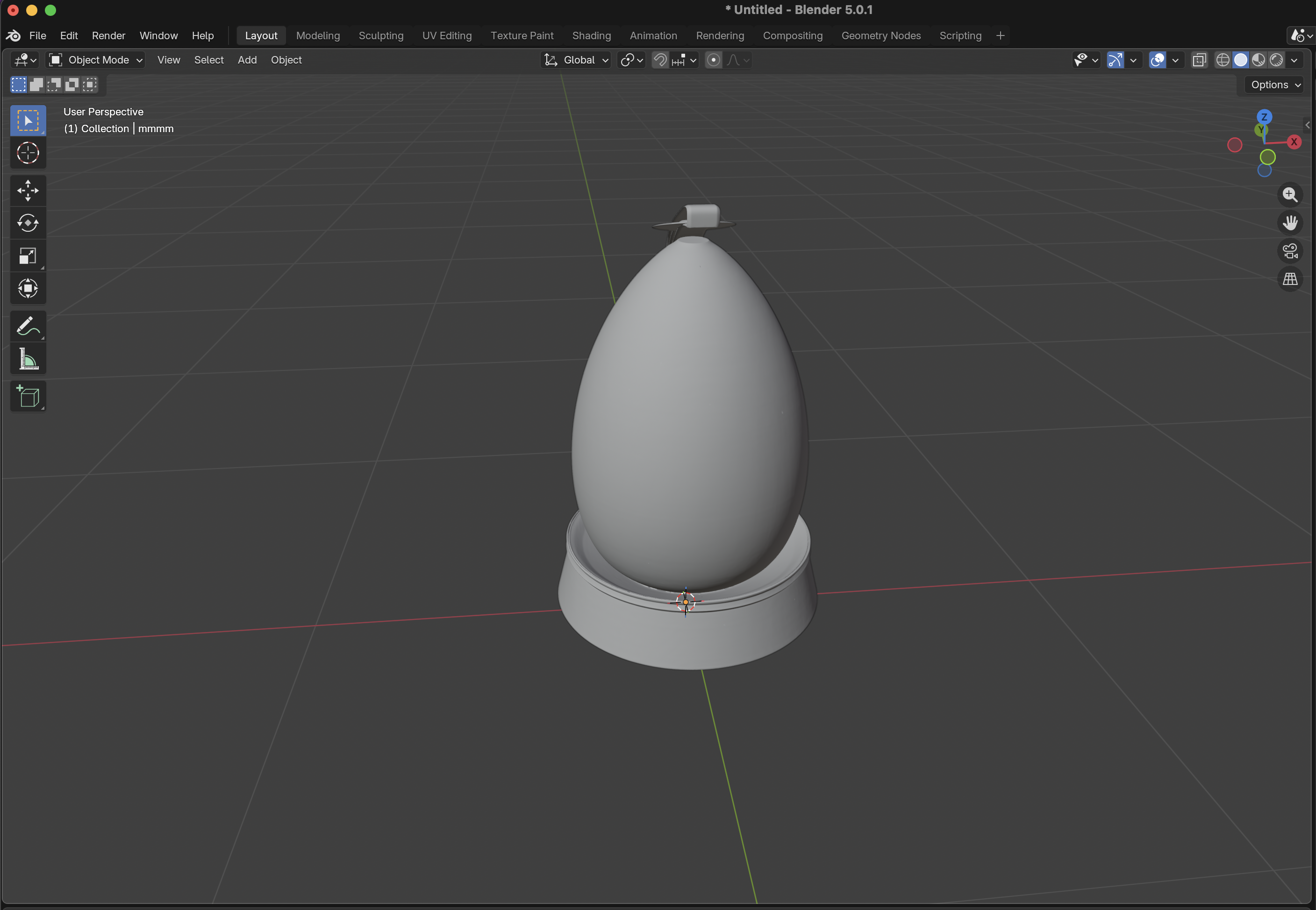 Blender clay model of the Echo Vessel